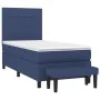 Box spring bed with blue fabric mattress 90x190 cm by vidaXL, Beds and slatted bases - Ref: Foro24-3136563, Price: 363,00 €, ...