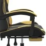 Gaming chair with footrest black gold synthetic leather by vidaXL, Gaming chairs - Ref: Foro24-3143880, Price: 109,24 €, Disc...
