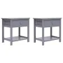 Mesitas de noche 2 unidades madera de Paulownia gris 40x29x42cm de vidaXL, Mesitas de noche - Ref: Foro24-284051, Precio: 64,...