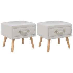 Mesitas de noche 2 unidades 40x35x40 cm cuero sintético blanco de vidaXL, Mesitas de noche - Ref: Foro24-276380, Precio: 100,...