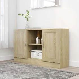 Aparador madera contrachapada color roble Sonoma 120x30,5x70 cm de vidaXL, Aparadores - Ref: Foro24-802780, Precio: 97,02 €, ...