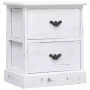Mesita de noche madera de Paulownia blanco 38x28x45 cm de vidaXL, Mesitas de noche - Ref: Foro24-284060, Precio: 66,54 €, Des...
