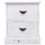 Mesita de noche madera de Paulownia blanco 38x28x45 cm de vidaXL, Mesitas de noche - Ref: Foro24-284060, Precio: 66,54 €, Des...