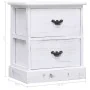 Mesita de noche madera de Paulownia blanco 38x28x45 cm de vidaXL, Mesitas de noche - Ref: Foro24-284060, Precio: 66,54 €, Des...