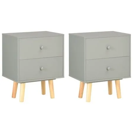 Bedside tables 2 units solid pine wood gray 40x30x50 cm by vidaXL, Nightstands - Ref: Foro24-285227, Price: 106,43 €, Discoun...