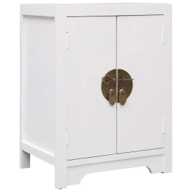 Mesita de noche madera de Paulownia blanco 38x28x52 cm de vidaXL, Mesitas de noche - Ref: Foro24-284073, Precio: 106,32 €, De...