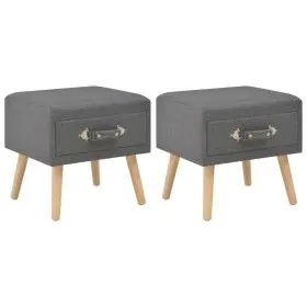 Mesitas de noche 2 unidades 40x35x40 cm tela gris oscuro de vidaXL, Mesitas de noche - Ref: Foro24-276379, Precio: 116,11 €, ...