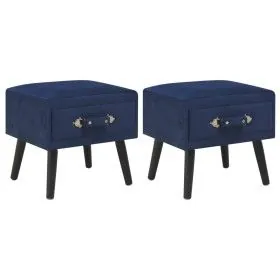 Mesitas de noche 2 unidades 40x35x40 cm terciopelo azul de vidaXL, Mesitas de noche - Ref: Foro24-276384, Precio: 126,20 €, D...