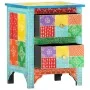 Mesita de noche pintada a mano madera maciza mango 40x30x50 cm de vidaXL, Mesitas de noche - Ref: Foro24-286157, Precio: 138,...