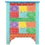 Mesita de noche pintada a mano madera maciza mango 40x30x50 cm de vidaXL, Mesitas de noche - Ref: Foro24-286157, Precio: 138,...