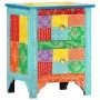 Mesita de noche pintada a mano madera maciza mango 40x30x50 cm de vidaXL, Mesitas de noche - Ref: Foro24-286157, Precio: 138,...