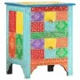 Mesita de noche pintada a mano madera maciza mango 40x30x50 cm de vidaXL, Mesitas de noche - Ref: Foro24-286157, Precio: 138,...