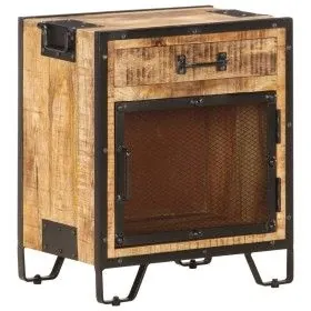 Nachttisch aus massivem, unbehandeltem Mangoholz, 43 x 30 x 51 cm von vidaXL, Nachttische - Ref: Foro24-285892, Preis: 128,45...