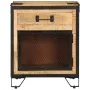 Nachttisch aus massivem, unbehandeltem Mangoholz, 43 x 30 x 51 cm von vidaXL, Nachttische - Ref: Foro24-285892, Preis: 128,45...