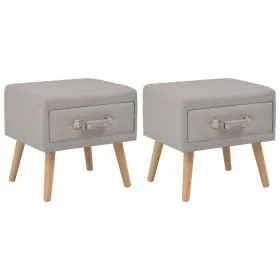 Mesitas de noche 2 unidades 40x35x40 cm tela gris de vidaXL, Mesitas de noche - Ref: Foro24-276378, Precio: 106,54 €, Descuen...