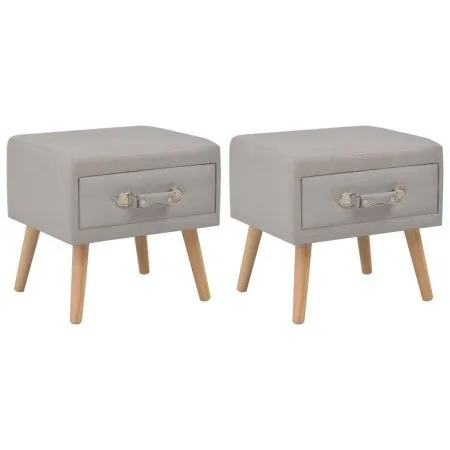 Mesitas de noche 2 unidades 40x35x40 cm tela gris de vidaXL, Mesitas de noche - Ref: Foro24-276378, Precio: 106,54 €, Descuen...