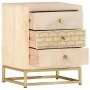 Mesita de noche de madera maciza de mango dorado 40x30x50 cm de vidaXL, Mesitas de noche - Ref: Foro24-286504, Precio: 146,06...