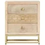 Mesita de noche de madera maciza de mango dorado 40x30x50 cm de vidaXL, Mesitas de noche - Ref: Foro24-286504, Precio: 146,06...