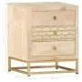 Mesita de noche de madera maciza de mango dorado 40x30x50 cm de vidaXL, Mesitas de noche - Ref: Foro24-286504, Precio: 146,06...