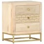 Mesita de noche de madera maciza de mango dorado 40x30x50 cm de vidaXL, Mesitas de noche - Ref: Foro24-286504, Precio: 146,06...