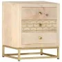 Mesita de noche de madera maciza de mango dorado 40x30x50 cm de vidaXL, Mesitas de noche - Ref: Foro24-286504, Precio: 146,06...