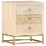 Mesita de noche de madera maciza de mango dorado 40x30x50 cm de vidaXL, Mesitas de noche - Ref: Foro24-286504, Precio: 146,06...