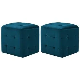 Mesitas de noche 2 unidades terciopelo azul 30x30x30 cm de vidaXL, Mesitas de noche - Ref: Foro24-249016, Precio: 88,68 €, De...
