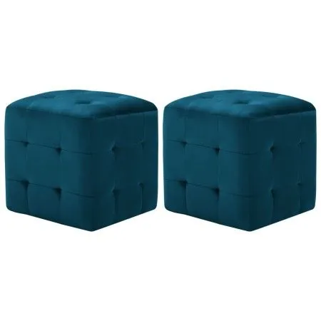 Mesitas de noche 2 unidades terciopelo azul 30x30x30 cm de vidaXL, Mesitas de noche - Ref: Foro24-249016, Precio: 88,68 €, De...