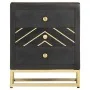 Mesita de noche madera maciza mango negro y dorado 40x30x50cm de vidaXL, Mesitas de noche - Ref: Foro24-286517, Precio: 159,4...