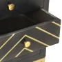 Mesita de noche madera maciza mango negro y dorado 40x30x50cm de vidaXL, Mesitas de noche - Ref: Foro24-286517, Precio: 159,4...