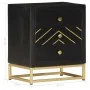 Mesita de noche madera maciza mango negro y dorado 40x30x50cm de vidaXL, Mesitas de noche - Ref: Foro24-286517, Precio: 159,4...