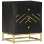 Mesita de noche madera maciza mango negro y dorado 40x30x50cm de vidaXL, Mesitas de noche - Ref: Foro24-286517, Precio: 159,4...