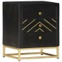 Mesita de noche madera maciza mango negro y dorado 40x30x50cm de vidaXL, Mesitas de noche - Ref: Foro24-286517, Precio: 159,4...