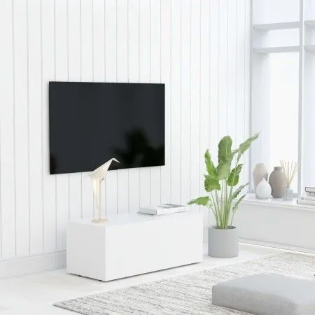 Weißer TV-Schrank aus Sperrholz, 80 x 34 x 30 cm von vidaXL, TV-Möbel - Ref: Foro24-801859, Preis: 59,99 €, Rabatt: %