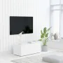 Mueble para TV madera contrachapada blanco 80x34x30 cm de vidaXL, Muebles TV - Ref: Foro24-801859, Precio: 59,99 €, Descuento: %