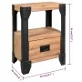 Mesita de noche de madera maciza acacia y acero 40x30x54 cm de vidaXL, Mesitas de noche - Ref: Foro24-244993, Precio: 80,80 €...