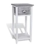 Grau-weißer Nachttisch mit 1 Schublade von vidaXL, Nachttische - Ref: Foro24-242038, Preis: 49,57 €, Rabatt: %