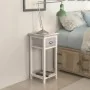 Mesita de noche con 1 cajón gris y blanca de vidaXL, Mesitas de noche - Ref: Foro24-242038, Precio: 49,57 €, Descuento: %