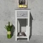 Mesita de noche con 1 cajón gris y blanca de vidaXL, Mesitas de noche - Ref: Foro24-242038, Precio: 49,57 €, Descuento: %