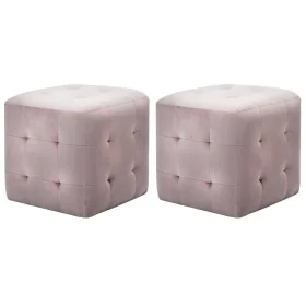 Mesitas de noche 2 unidades terciopelo rosa 30x30x30 cm de vidaXL, Mesitas de noche - Ref: Foro24-249020, Precio: 83,44 €, De...