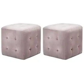 Two pink velvet bedside tables 30x30x30 cm by vidaXL, Nightstands - Ref: Foro24-249020, Price: 83,44 €, Discount: %