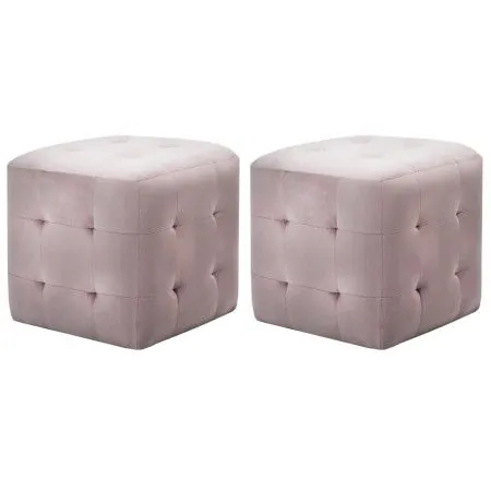 Mesitas de noche 2 unidades terciopelo rosa 30x30x30 cm de vidaXL, Mesitas de noche - Ref: Foro24-249020, Precio: 83,44 €, De...