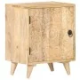 Mesita de noche tallada de madera maciza de mango 40x30x50 cm de vidaXL, Mesitas de noche - Ref: Foro24-320232, Precio: 124,9...