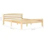 Estructura de cama de madera de pino maciza 140x200 cm de vidaXL, Camas y somieres - Ref: Foro24-322064, Precio: 121,41 €, De...