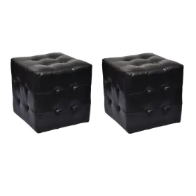 Taburetes cubo negros de vidaXL, Mesitas de noche - Ref: Foro24-60740, Precio: 71,84 €, Descuento: %