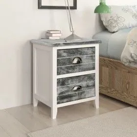 Nachttische mit Schubladen 2 Einheiten grau und weiß von vidaXL, Nachttische - Ref: Foro24-242041, Preis: 71,24 €, Rabatt: %