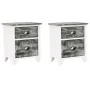 Nightstands with drawers 2 units gray and white by vidaXL, Nightstands - Ref: Foro24-242041, Price: 71,24 €, Discount: %