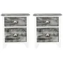 Nightstands with drawers 2 units gray and white by vidaXL, Nightstands - Ref: Foro24-242041, Price: 71,24 €, Discount: %