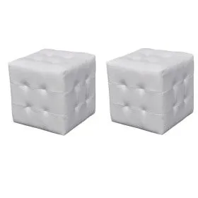 Taburetes cubo blancos de vidaXL, Mesitas de noche - Ref: Foro24-60739, Precio: 73,06 €, Descuento: %
