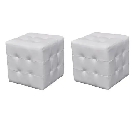 Taburetes cubo blancos de vidaXL, Mesitas de noche - Ref: Foro24-60739, Precio: 73,06 €, Descuento: %